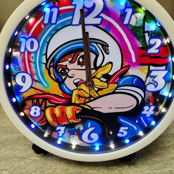 Speed Racer retro white cool multi light colors dance light led clock - Picture 13 of 13